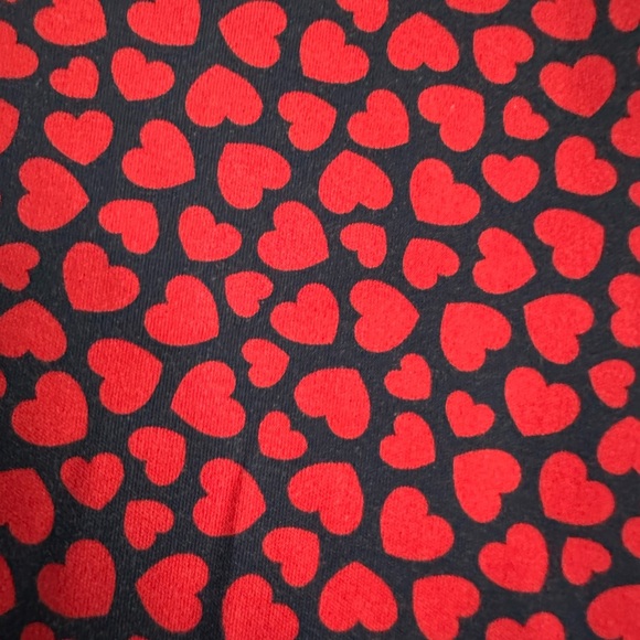 Lands' End Women Heart Print Short Sleeve Polo Shirt Red Medium 10-12 - Picture 2 of 4